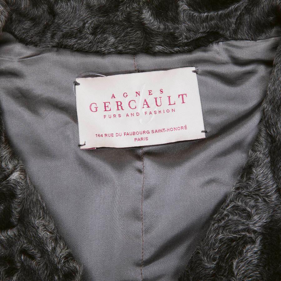 AGNES GERCAULT Mantel aus grauem Astrakhan und Chinchilla Größe 40FR im Angebot 4