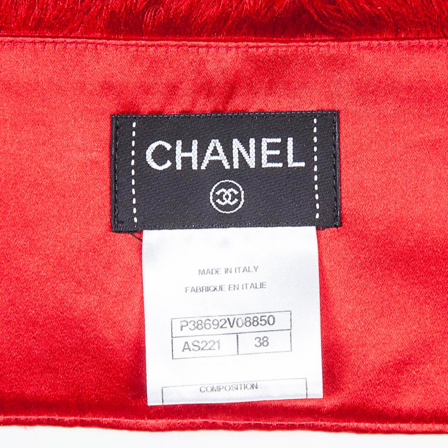 CHANEL Paris-Shanghai 2010 Skirt in Red Duchesse Satin Size 38FR 1
