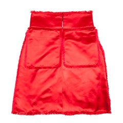 CHANEL Paris-Shanghai 2010 Skirt in Red Duchesse Satin Size 38FR