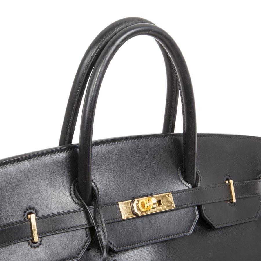 Hermès 40cm Birkin Black Box Leather  1