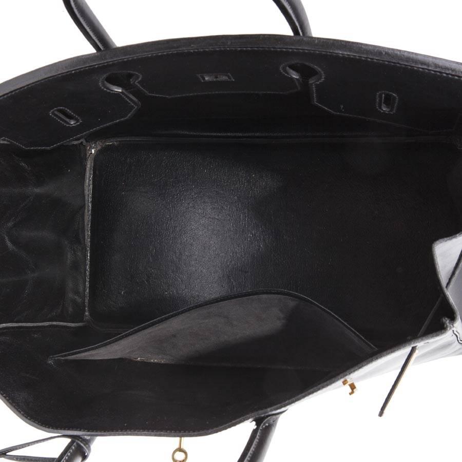 Hermès 40cm Birkin Black Box Leather  2