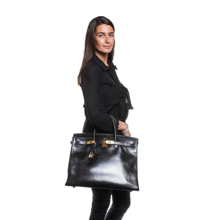 Hermès 40cm Birkin Black Box Leather at 1stDibs
