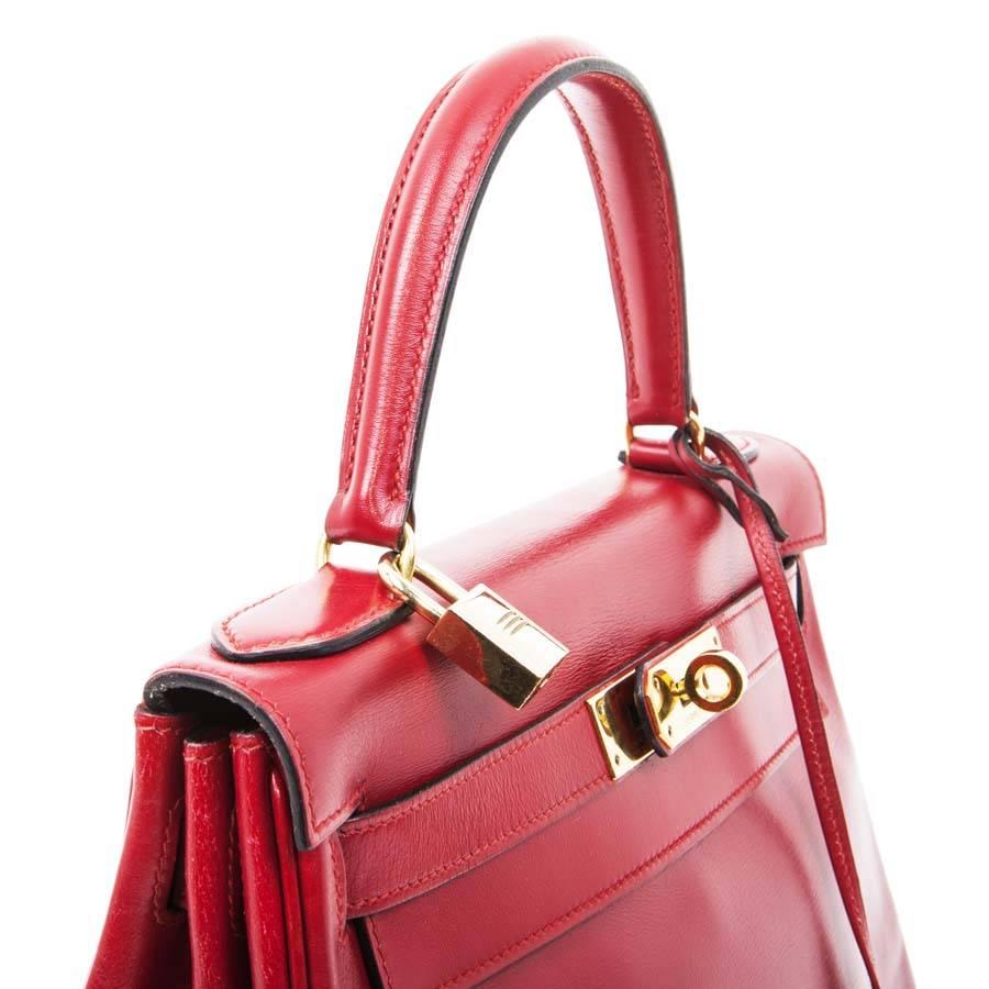 Women's Hermes Kelly 28 Red Box Leather - 1984