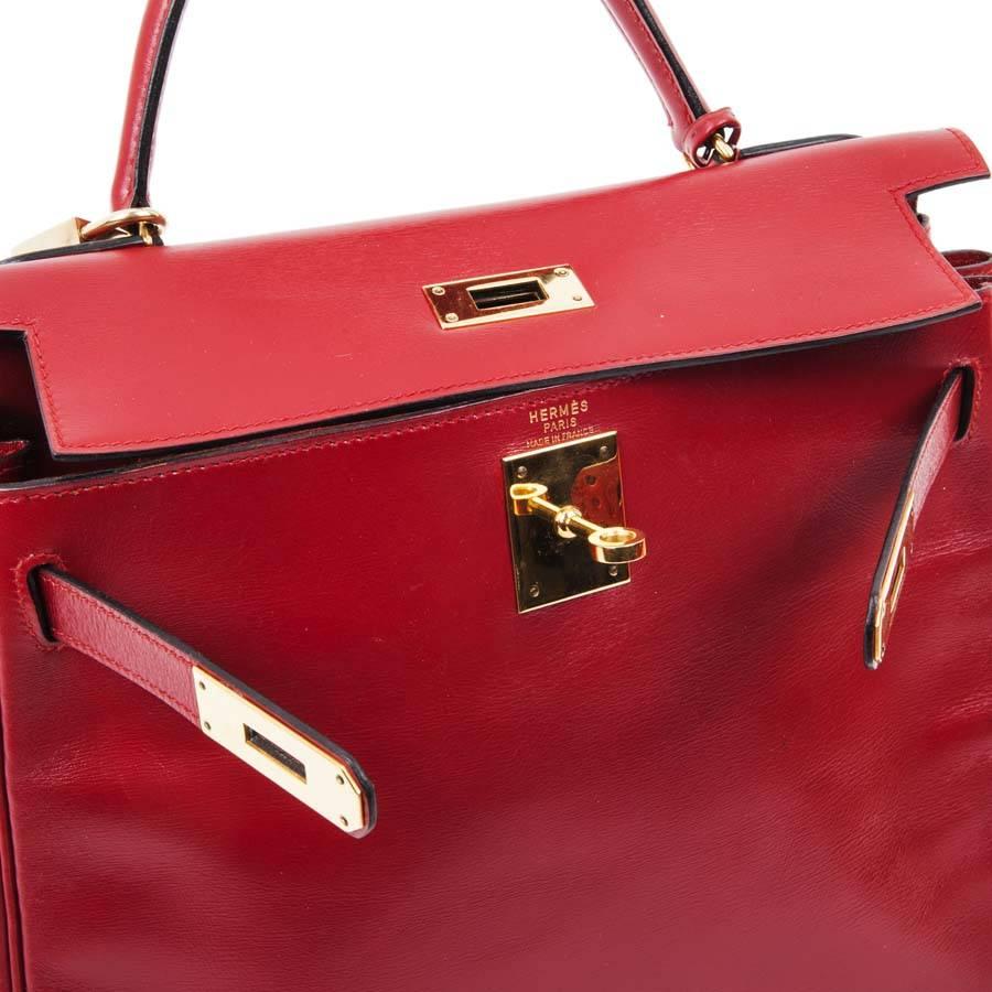 Hermes Kelly 28 Red Box Leather - 1984 2