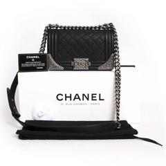 Chanel 'Paris Dallas' Boy Flap Bag in Black Quilted Leather