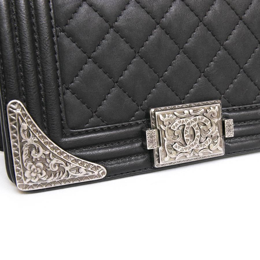 Chanel 'Paris Dallas' Boy Flap Bag in Black Quilted Leather at 1stDibs ...