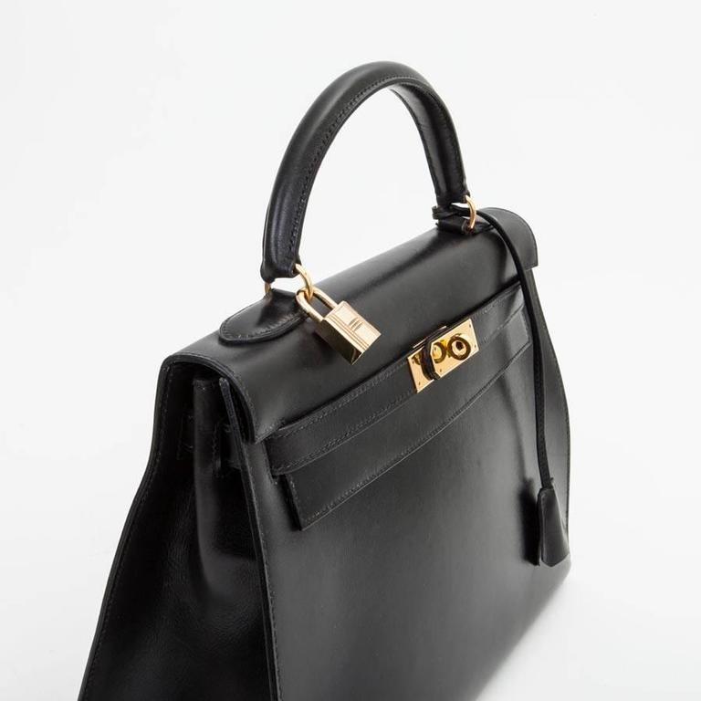 Kelly 32 leather crossbody bag Hermès Black in Leather - 35769963