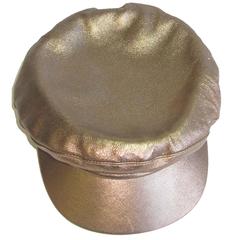 Hermès Leather Cap in Bronzed Leather T58