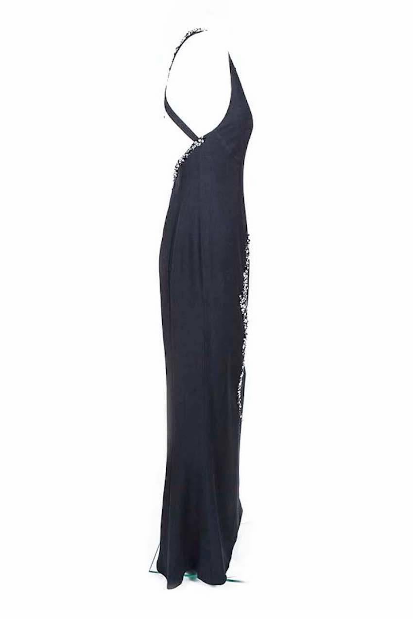 Scherrer Evening Dress Size 42FR in Black Crepe 5