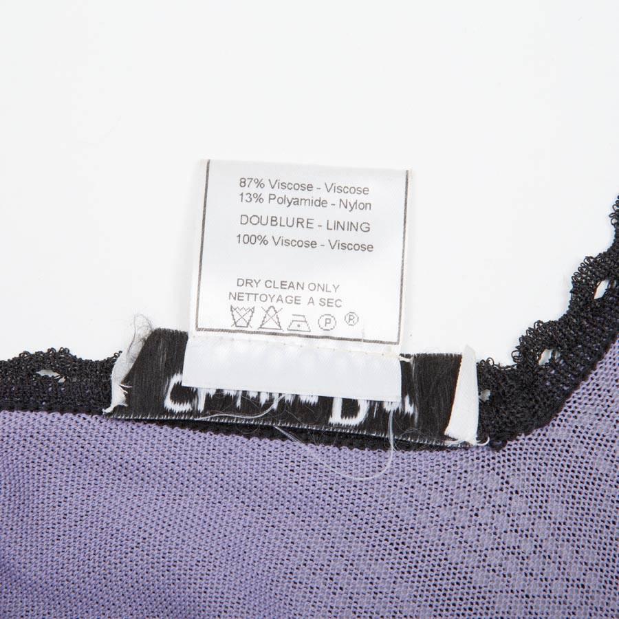 Women's CHRISTIAN DIOR Dress in Black Lace and Purple Lining Size S
