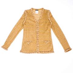 CHANEL 'Paris-Dubai' Collection Jacket Size38 FR Gold Color and Glass Pearls