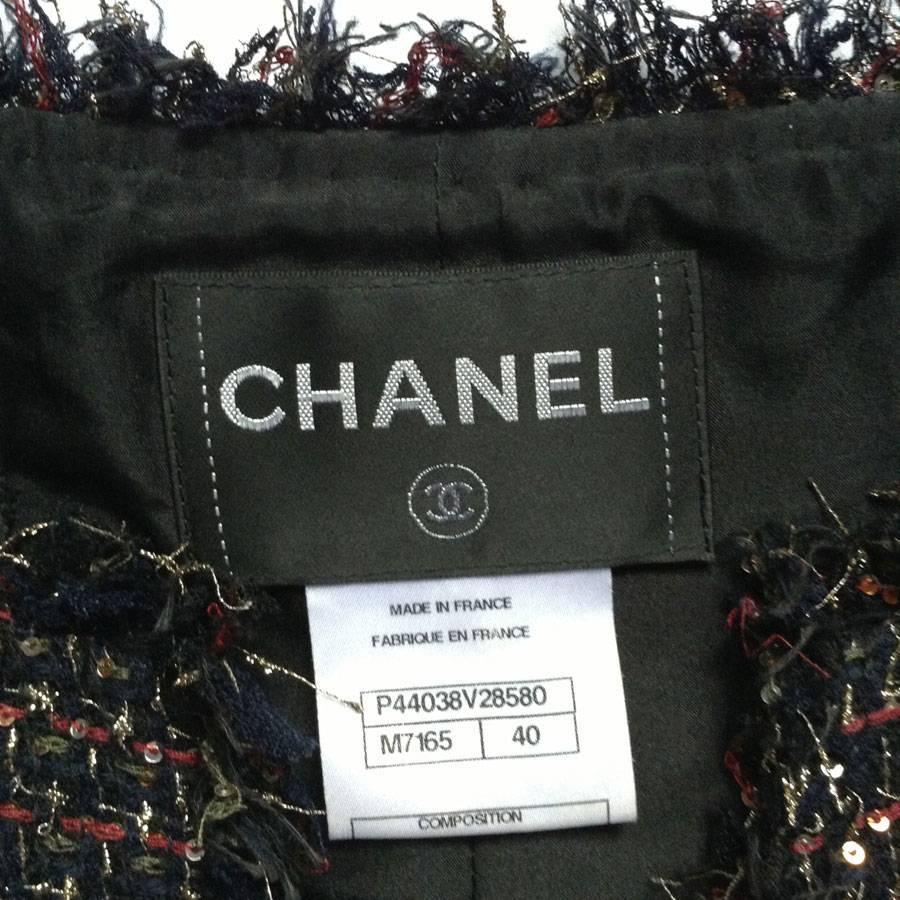 CHANEL Short Jacket in Bicolor Tweed Size 40FR 2