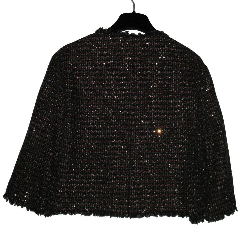 Women's CHANEL Short Jacket in Bicolor Tweed Size 40FR
