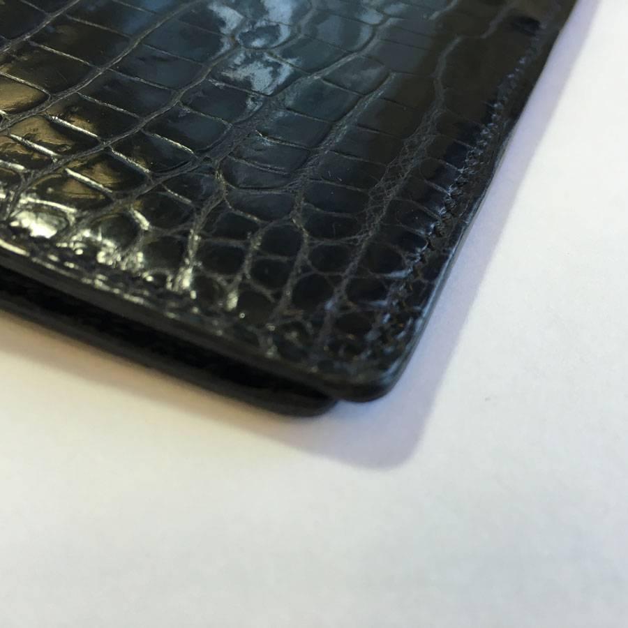 HERMES Agenda Cover in Black Porosus Crocodile Leather For Sale 2