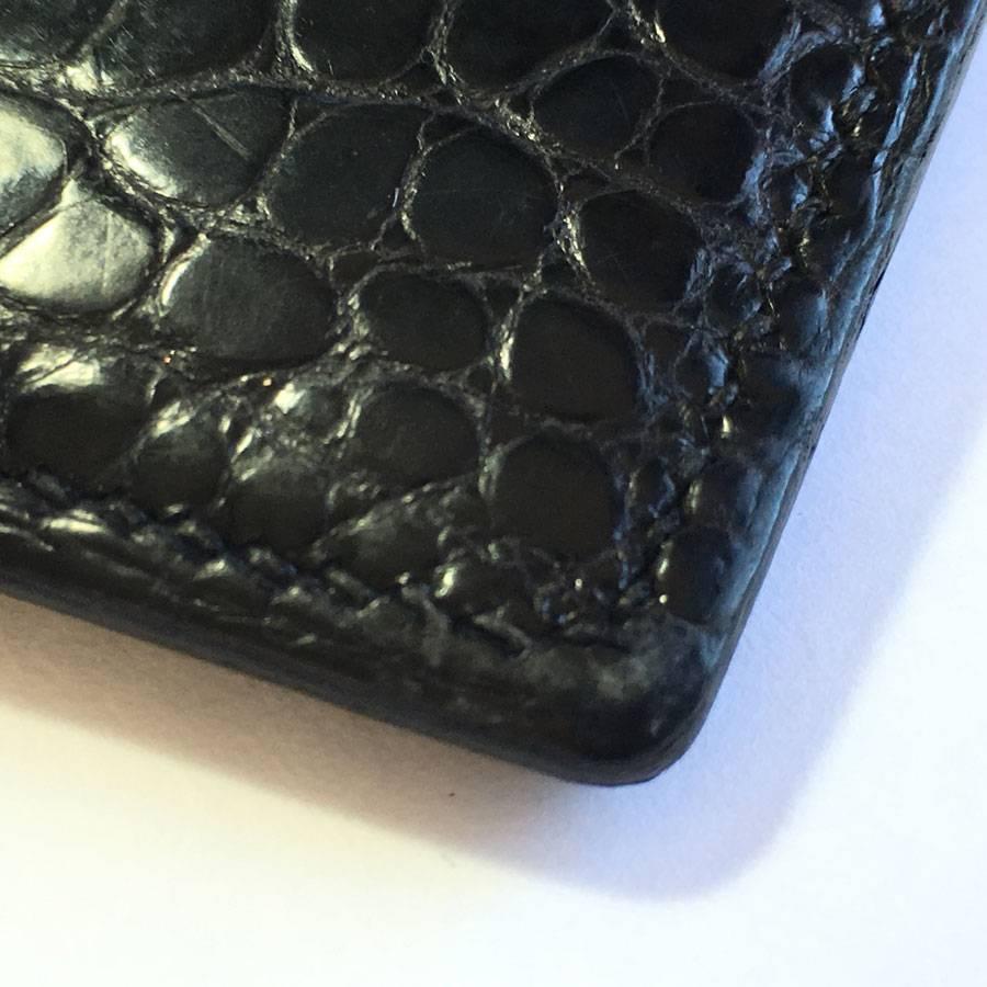 HERMES Agenda Cover in Black Porosus Crocodile Leather For Sale 1