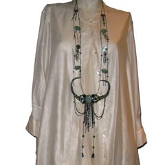 DANIEL SWAROVSKI Collar de cadena de plata envejecida engastada con cristales y piedras