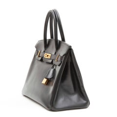 Hermes Birkin 30 Bag in Black Box Leather