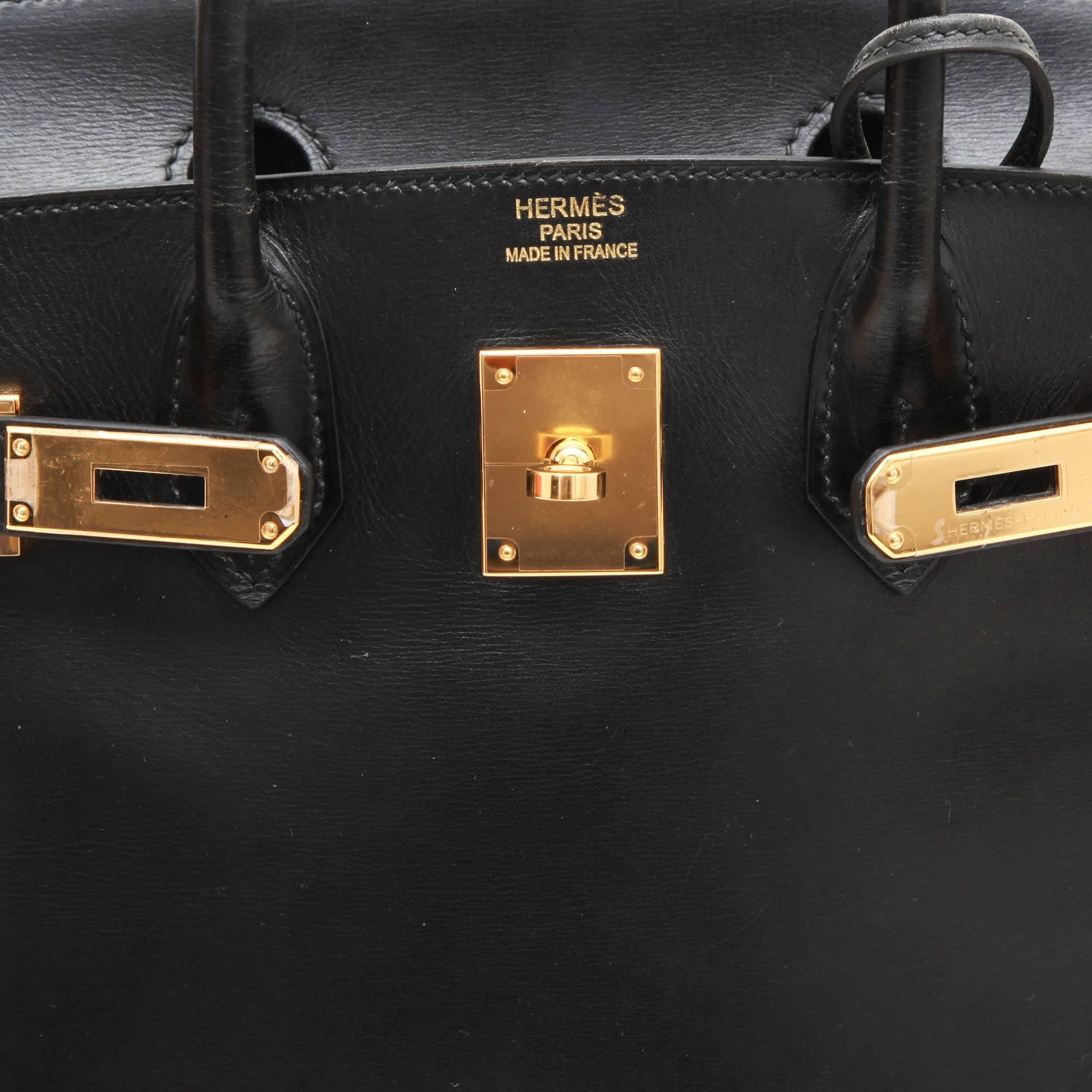 Hermes Birkin 30 Bag in Black Box Leather In Good Condition In Paris, FR