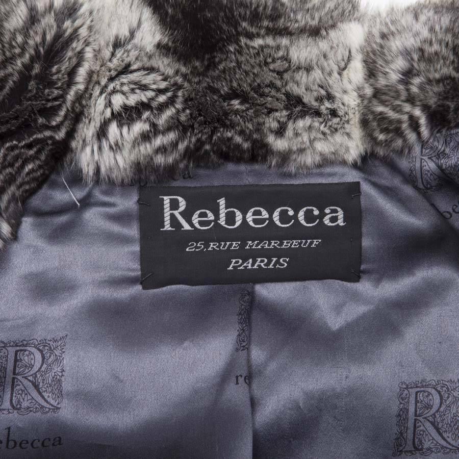 REBECCA Loose Jacket in Gray Chinchilla Fur Size 46FR For Sale 2