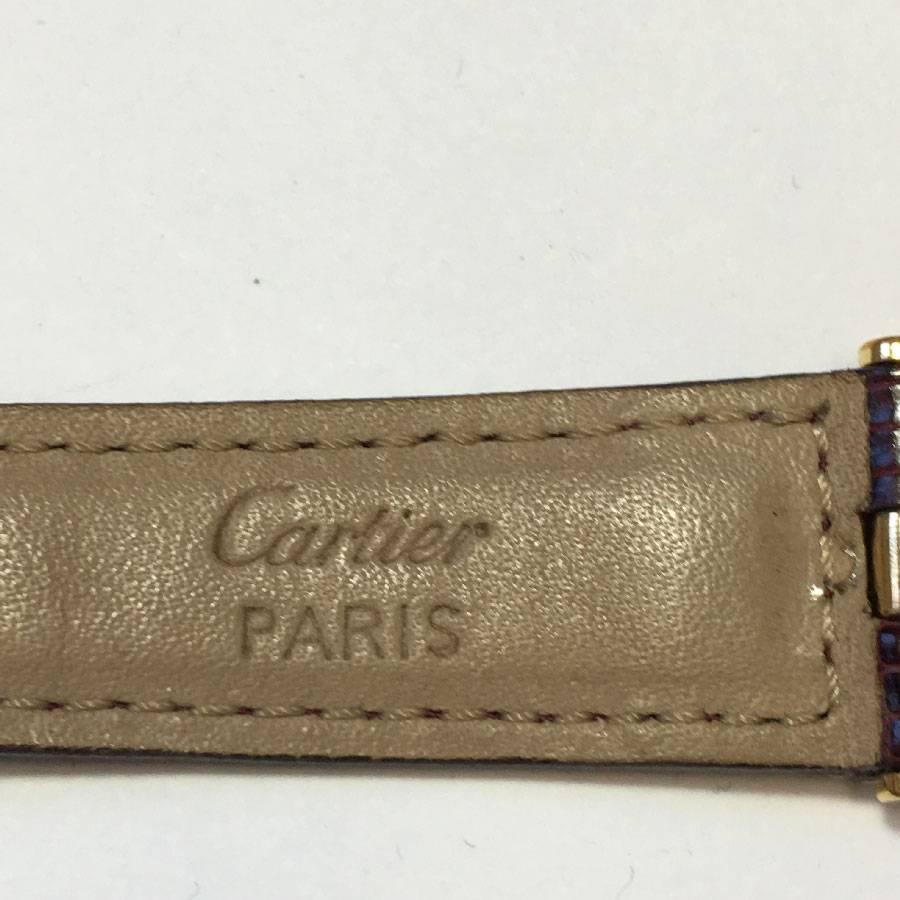 CARTIER 'Must' Watch with a Burgundy Dial and Leather Strap 2