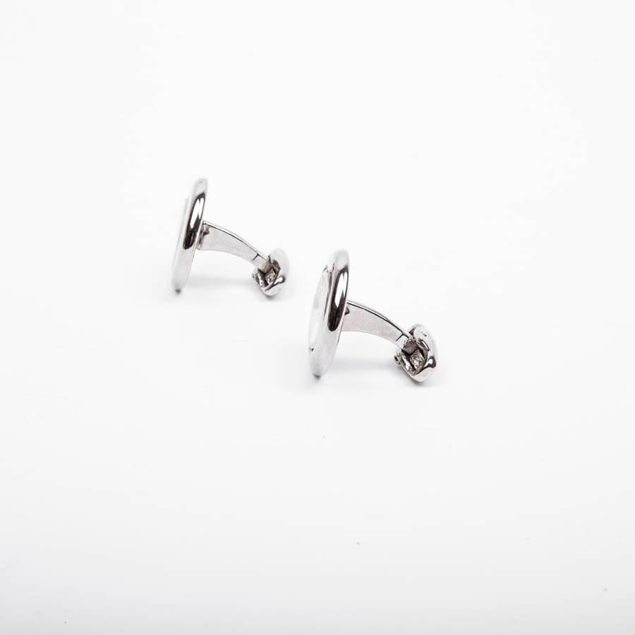 Men's CELINE Vintage Cufflinks in Sterling Silver and Mother-of-Pearl