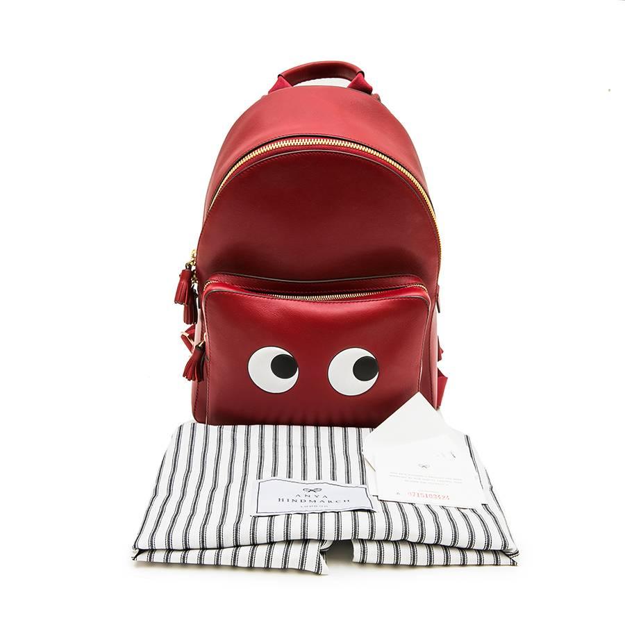 ANYA HINDMARCH Backpack in Burgundy Smooth Leather 4
