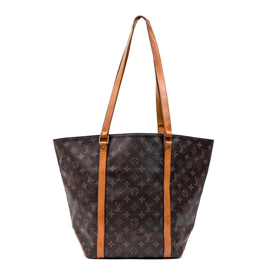LOUIS VUITTON Vintage Tote Bag in Brown Canvas and Natural Leather In Good Condition In Paris, FR