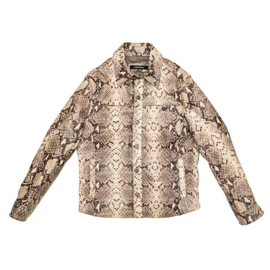 KARL LAGERFELD Jacket in Python Style Leather