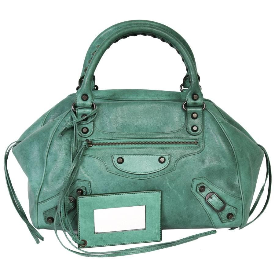 BALENCIAGA  Green Leather Bag 