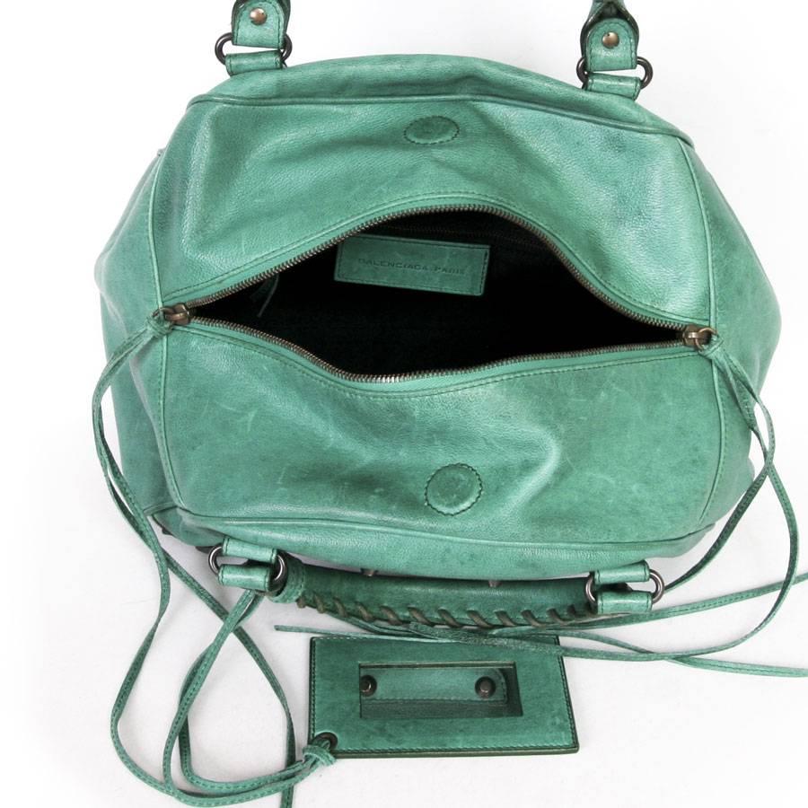 BALENCIAGA  Green Leather Bag  1