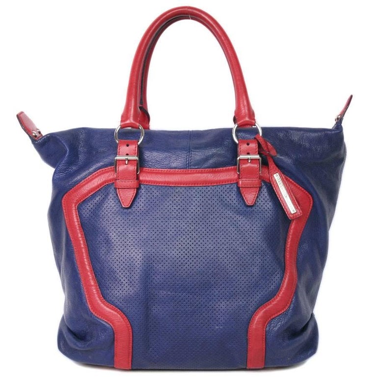 Alexander McQueen Bag in Red and Blue Electric Perforated and Grained