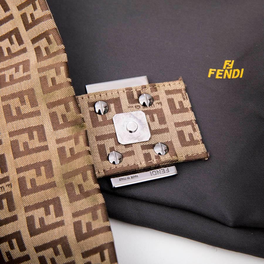 Fendi Baguette Bag in Brown Monogram Canvas with Gold Thread Embroidery 4
