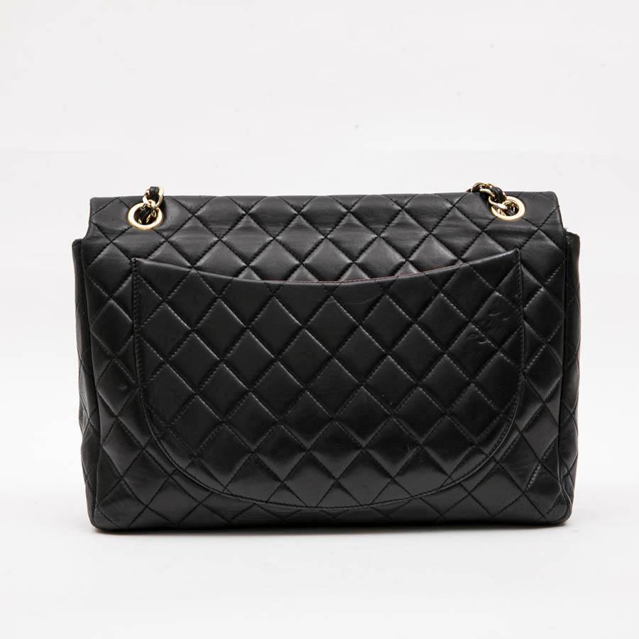 CHANEL Vintage Jumbo Bag in Black Quilted Lambskin Leather 1