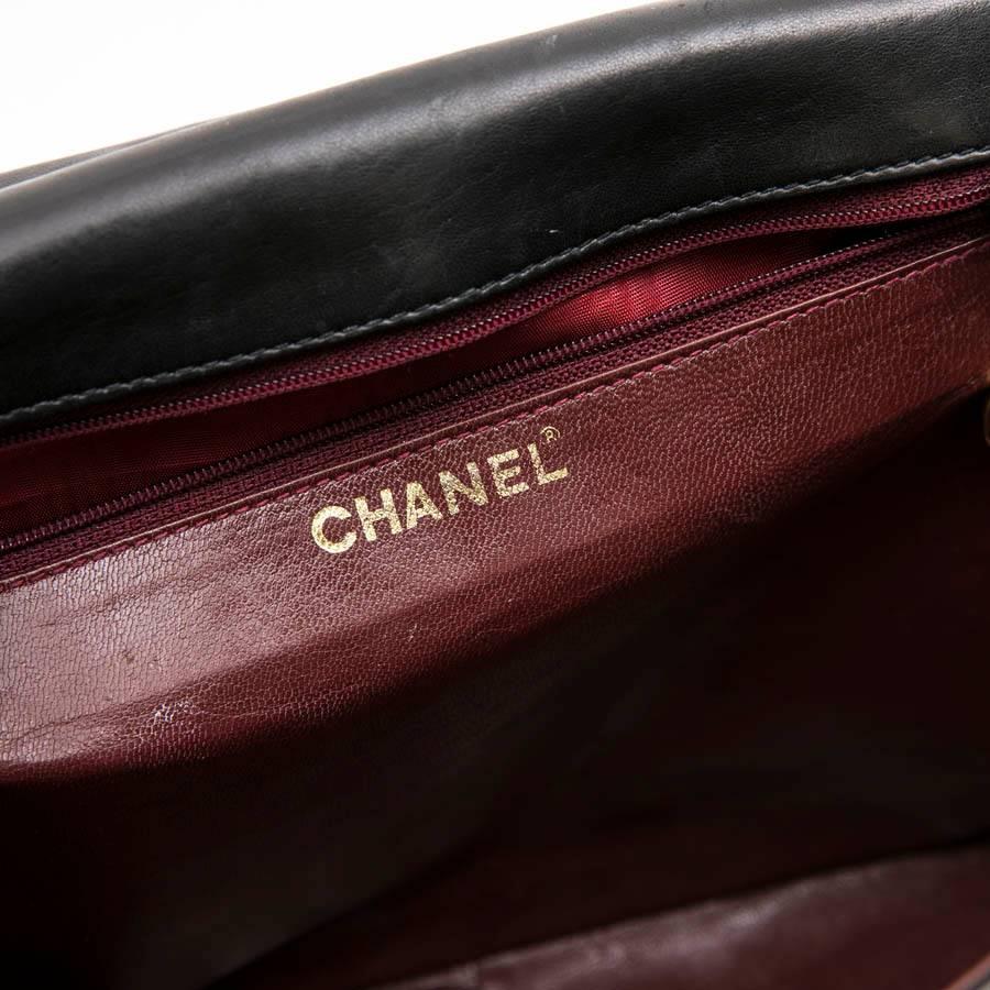 CHANEL Vintage Jumbo Bag in Black Quilted Lambskin Leather 8