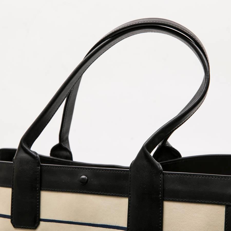 Chloe Bag in White and Blue Striped Leather with Black Borders For Sale 1