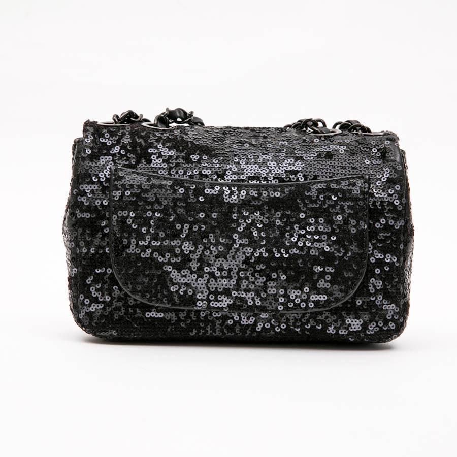 Women's CHANEL Timeless Bag in Black Lambskin Leather and Sequin