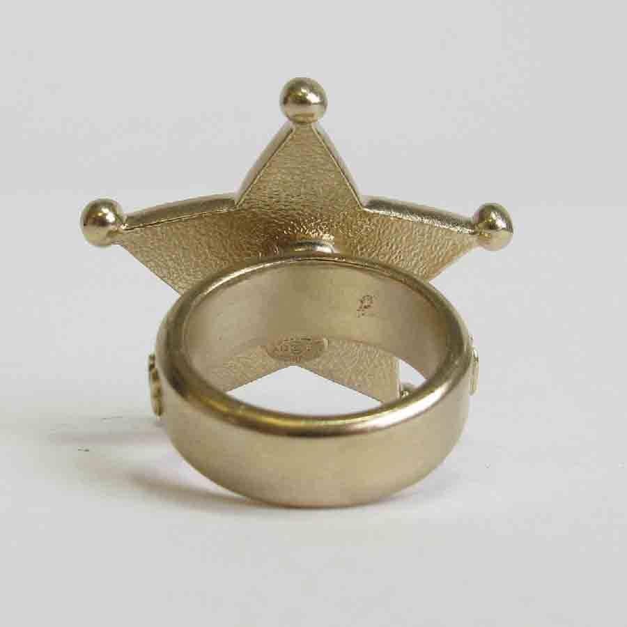 CHANEL Paris Dallas Ring, Sheriff's Star in gilded metal Size 52 1