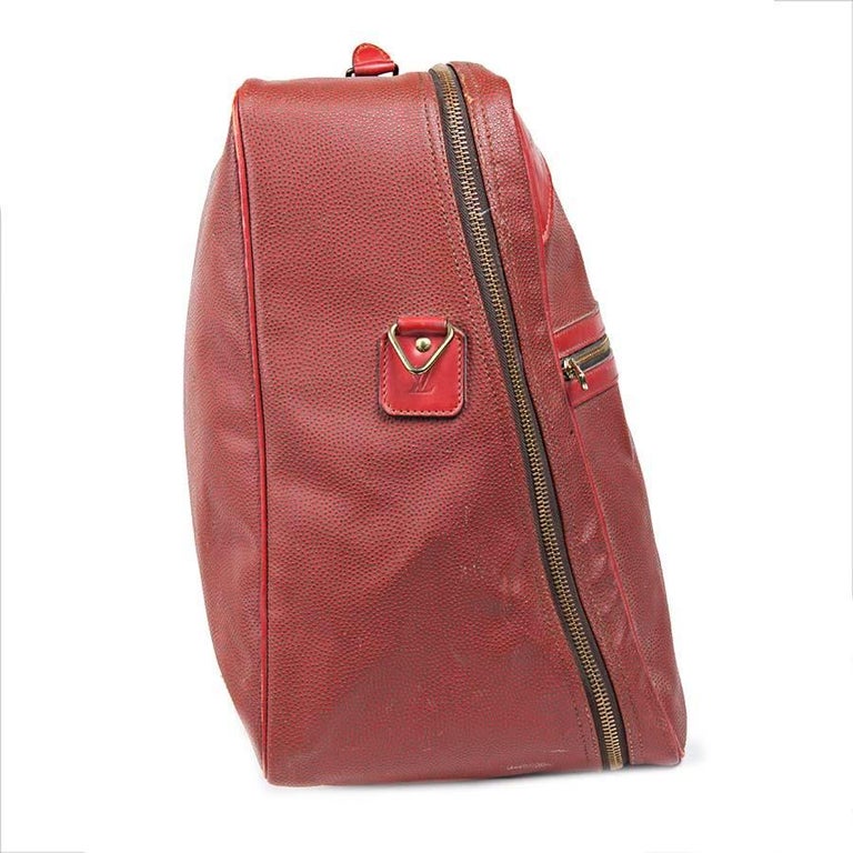 LOUIS VUITTON Vintage Limited Edition Soft Suitcase in Red Leather For