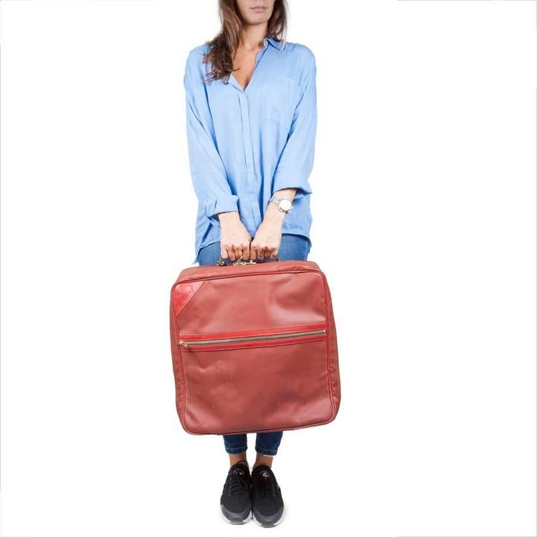 LOUIS VUITTON Vintage Limited Edition Soft Suitcase in Red Leather For