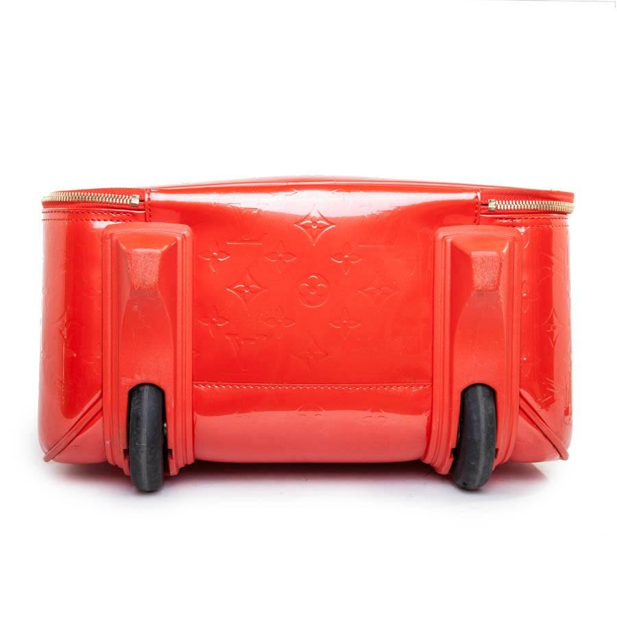 Louis Vuitton Monogram Orange Embossed Patent Leather Suitcase  1