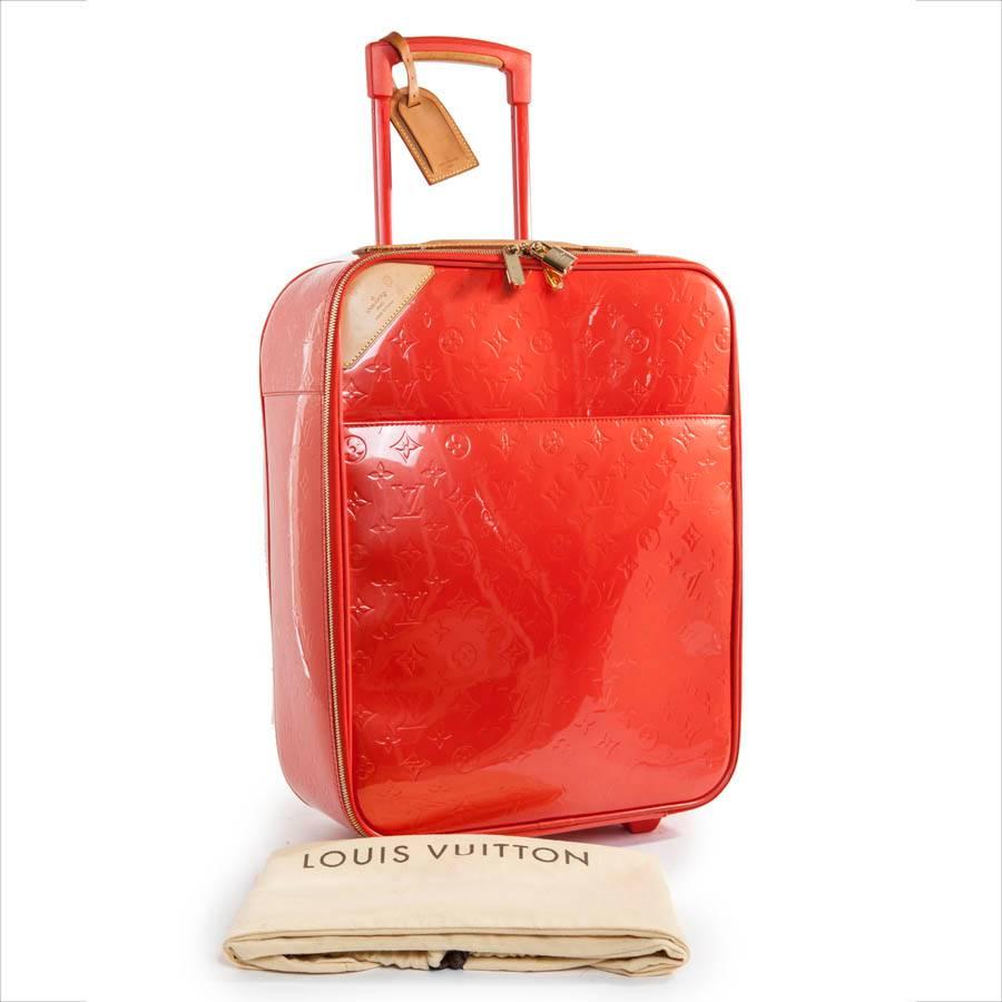 Louis Vuitton Monogram Orange Embossed Patent Leather Suitcase  7