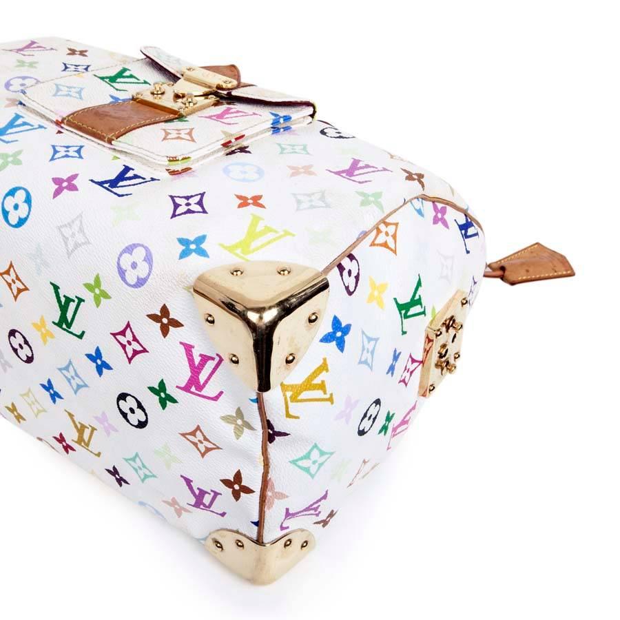 Louis Vuitton Murakami Multicolored Monogram Canvas and Leather Speedy bag In Good Condition In Paris, FR