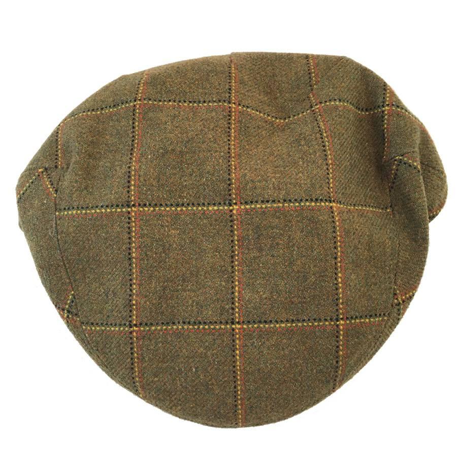 MOTSCH Cap for HERMES, Collection Edinburgh in Wool with Khaki Check Pattern