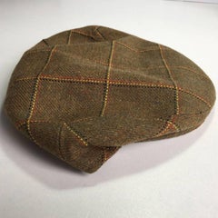 MOTSCH Cap for HERMES, Collection Edinburgh in Wool with Khaki Check Pattern