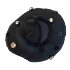 CHANEL Camelia Brooch in Black Silk, Brilliants and Sequins CHANEL Camelia Brooch in Black Silk, Brilliants and Sequins