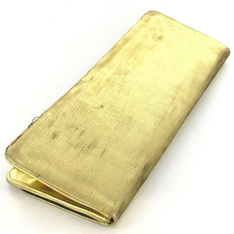 Brown CHRISTIAN LACROIX Haute Couture Evening Clutch in Gold Leather