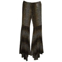 DOLCE & GABBANA - Pantalon taille haute en coton imprimé léopard, taille IT 40