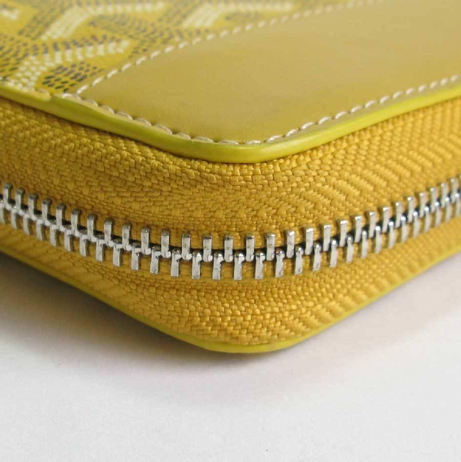 GOYARD Matignon Wallet in Yellow Monogram Canvas and Leather In Good Condition In Paris, FR