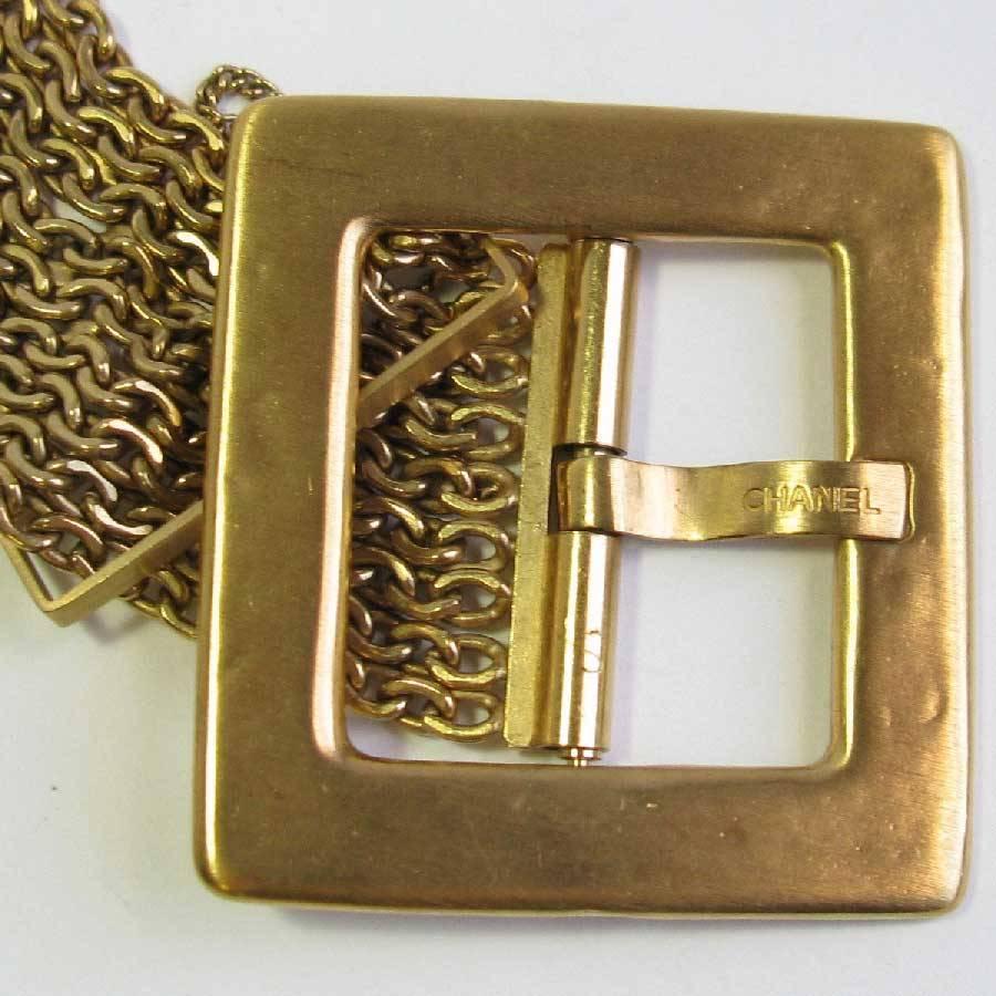 Brown Chanel Nine Chains Gilt Metal Belt 