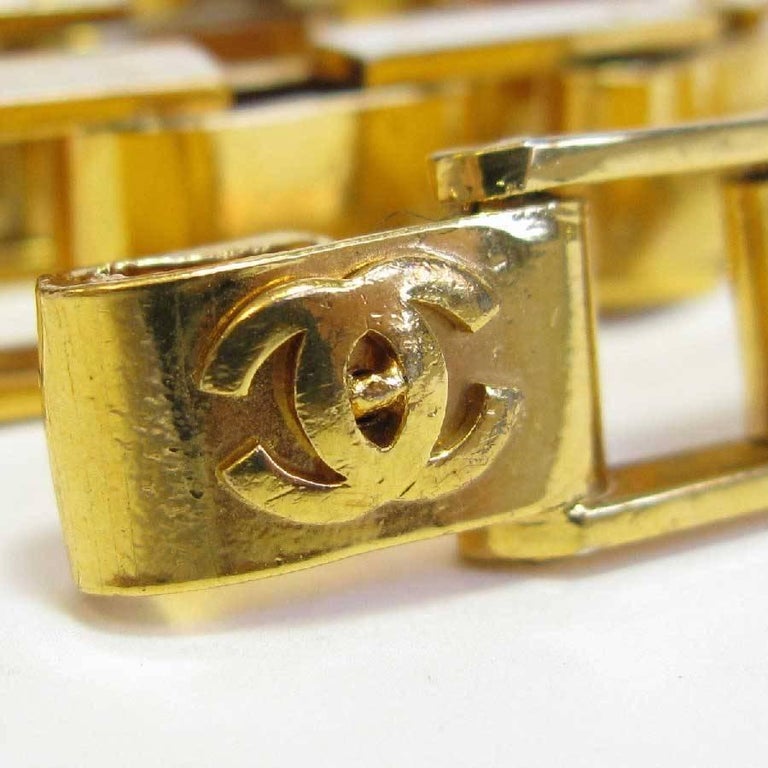 chanel gold cc buckle belt women